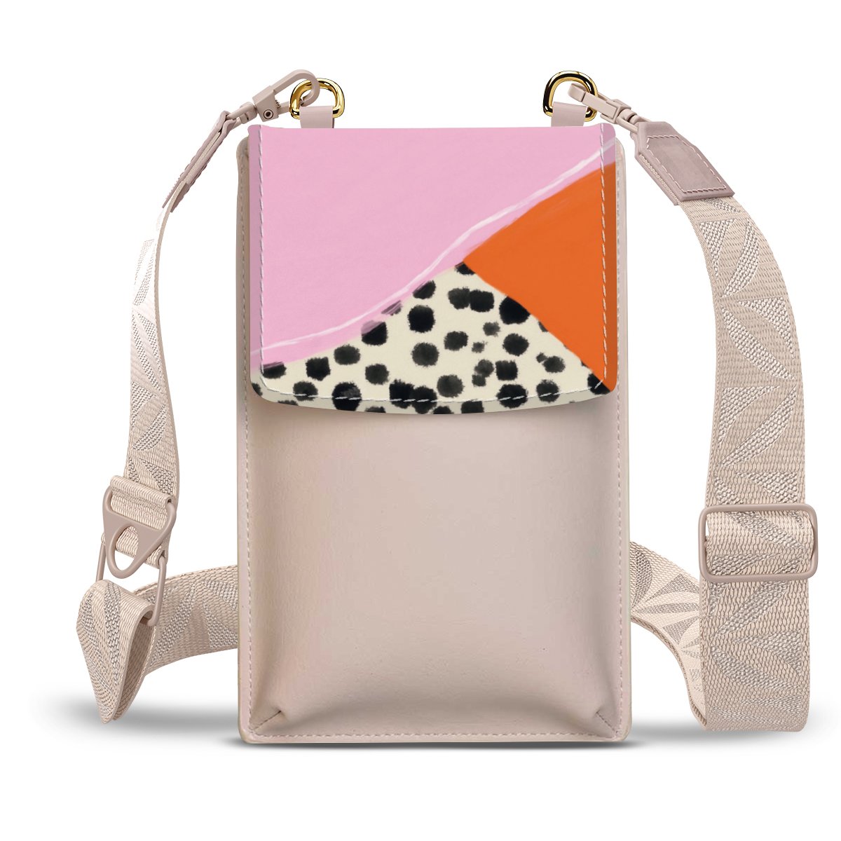 Pink and Orange Modern Art with Dots