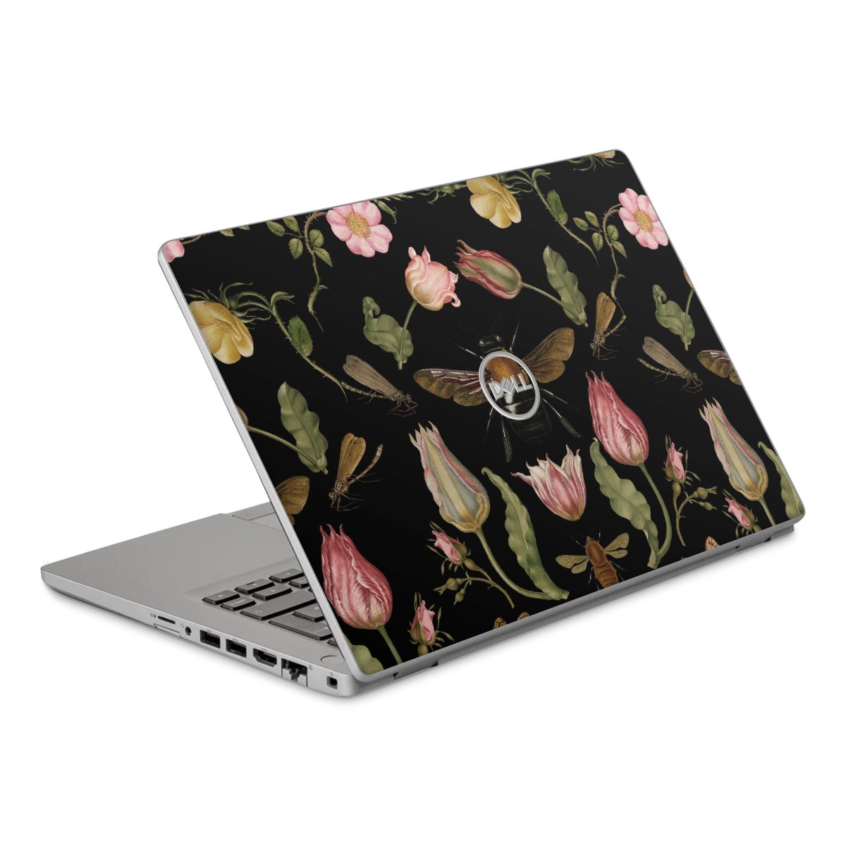 Fleurs Sauvages et Abeilles Fond Noir