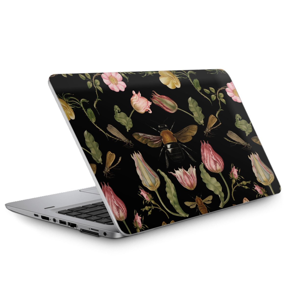 Fleurs Sauvages et Abeilles Fond Noir