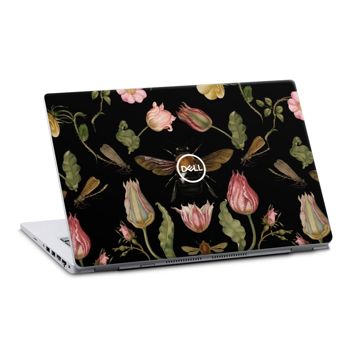 Fleurs Sauvages et Abeilles Fond Noir