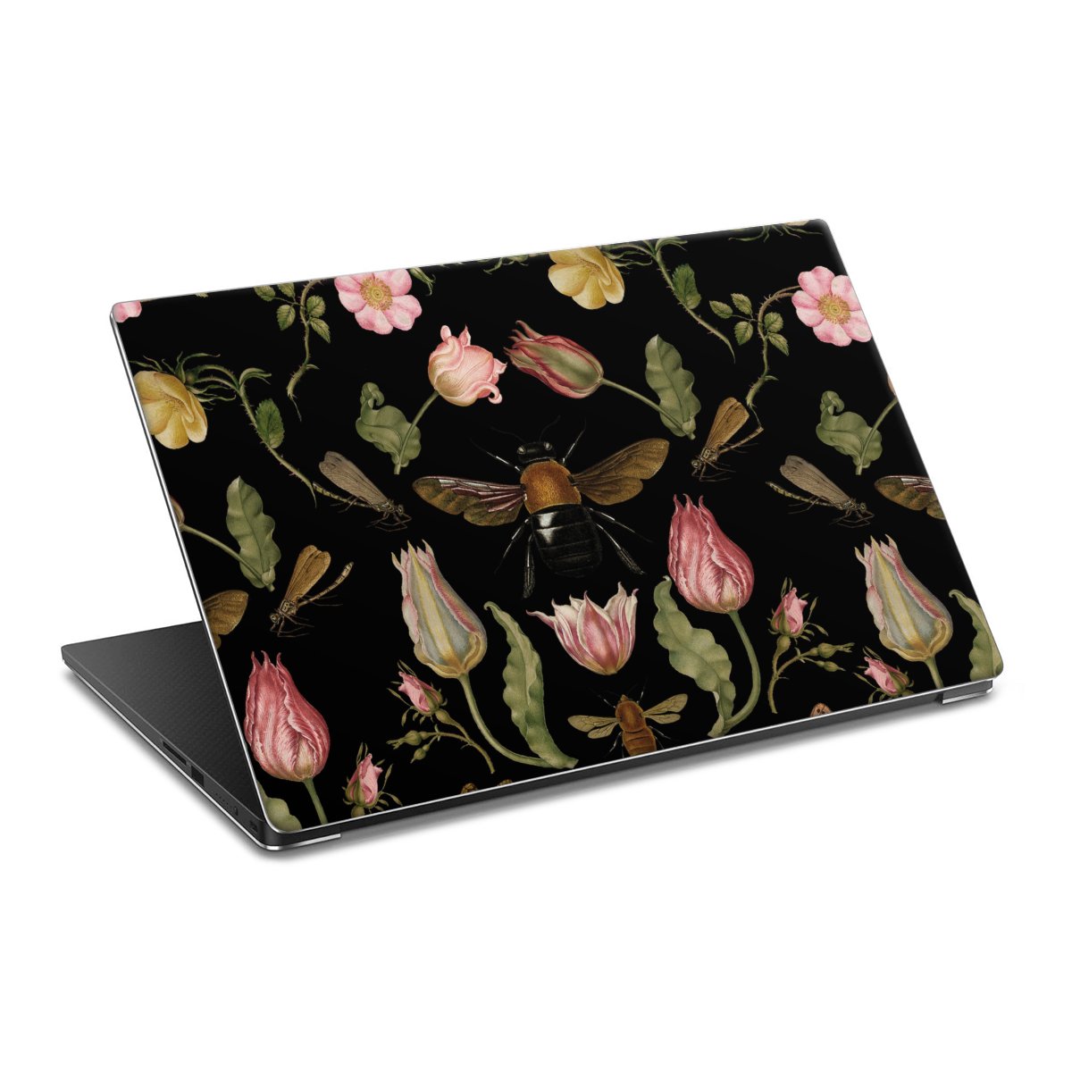 Fleurs Sauvages et Abeilles Fond Noir