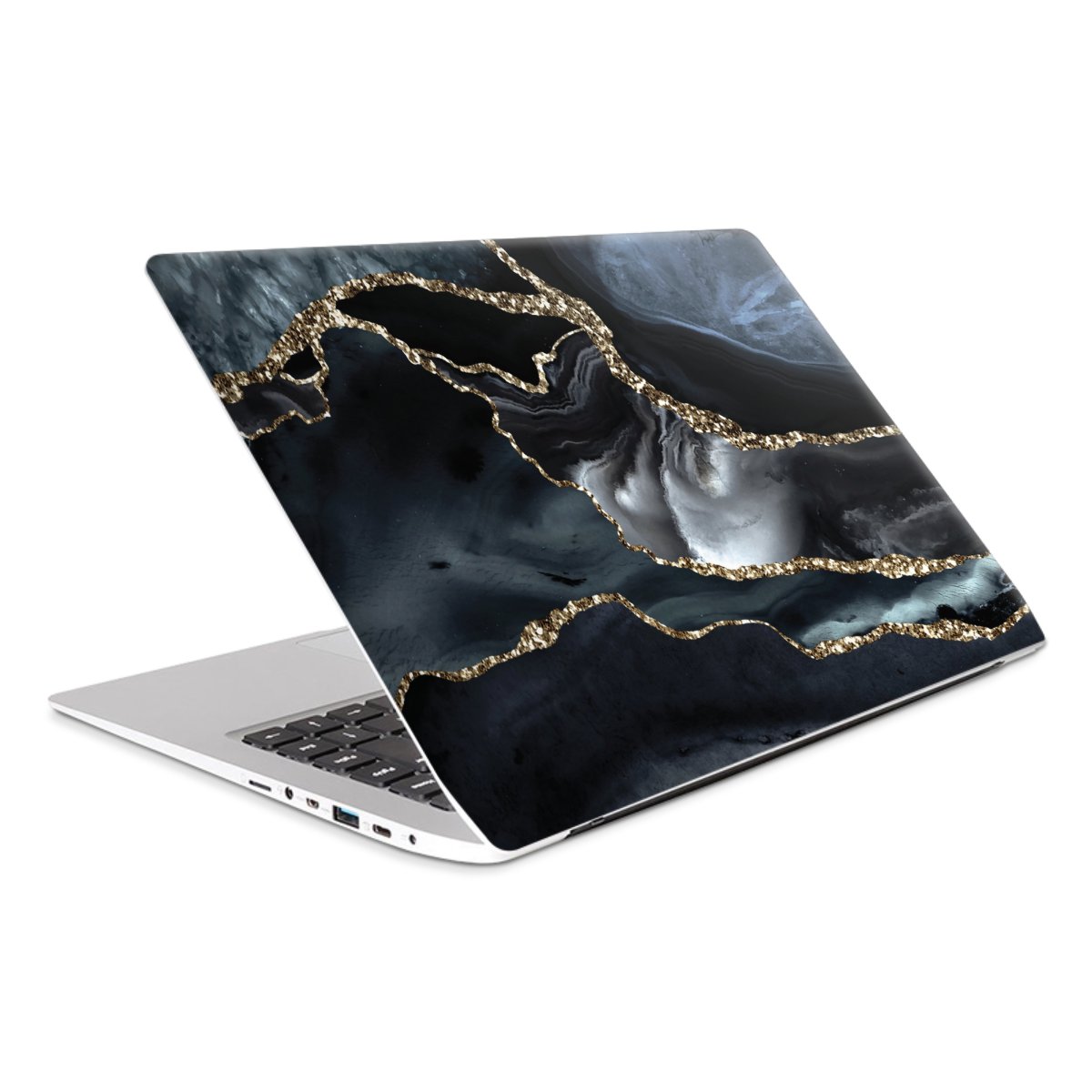 Dunkler Marmor Gold Glitzerlook