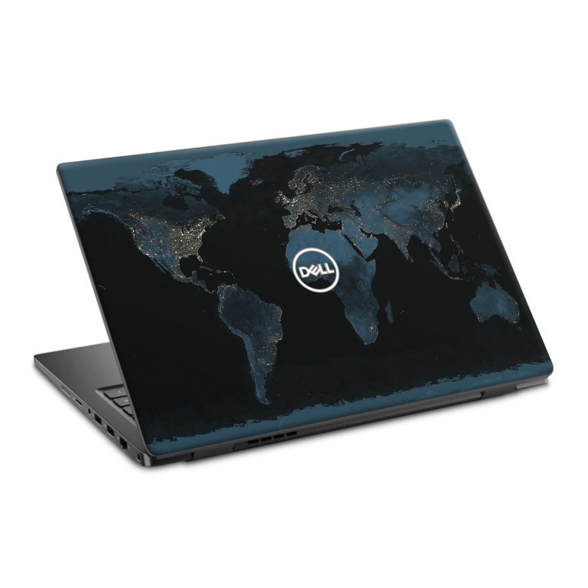 Mappa del mondo con luce notturna