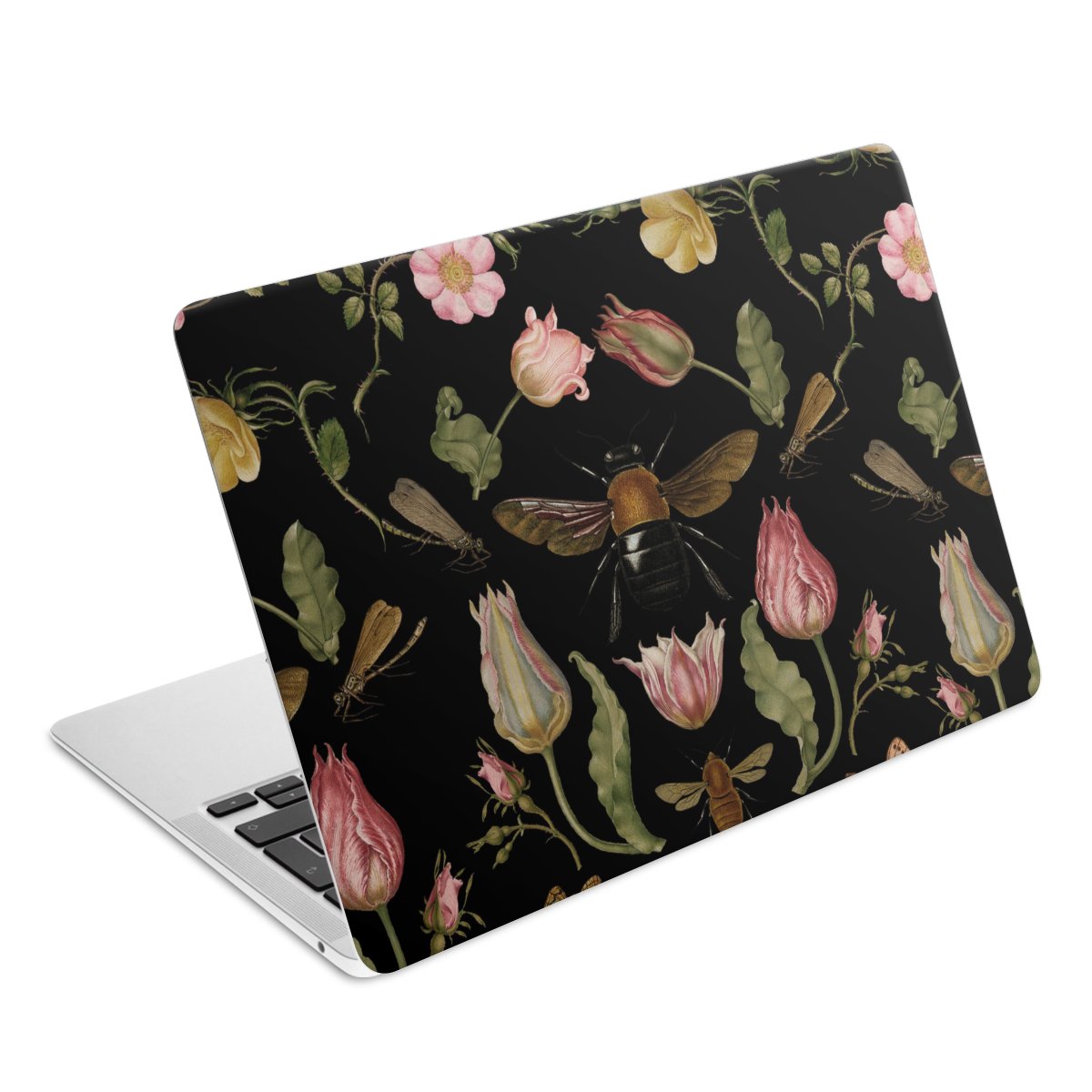 Fleurs Sauvages et Abeilles Fond Noir