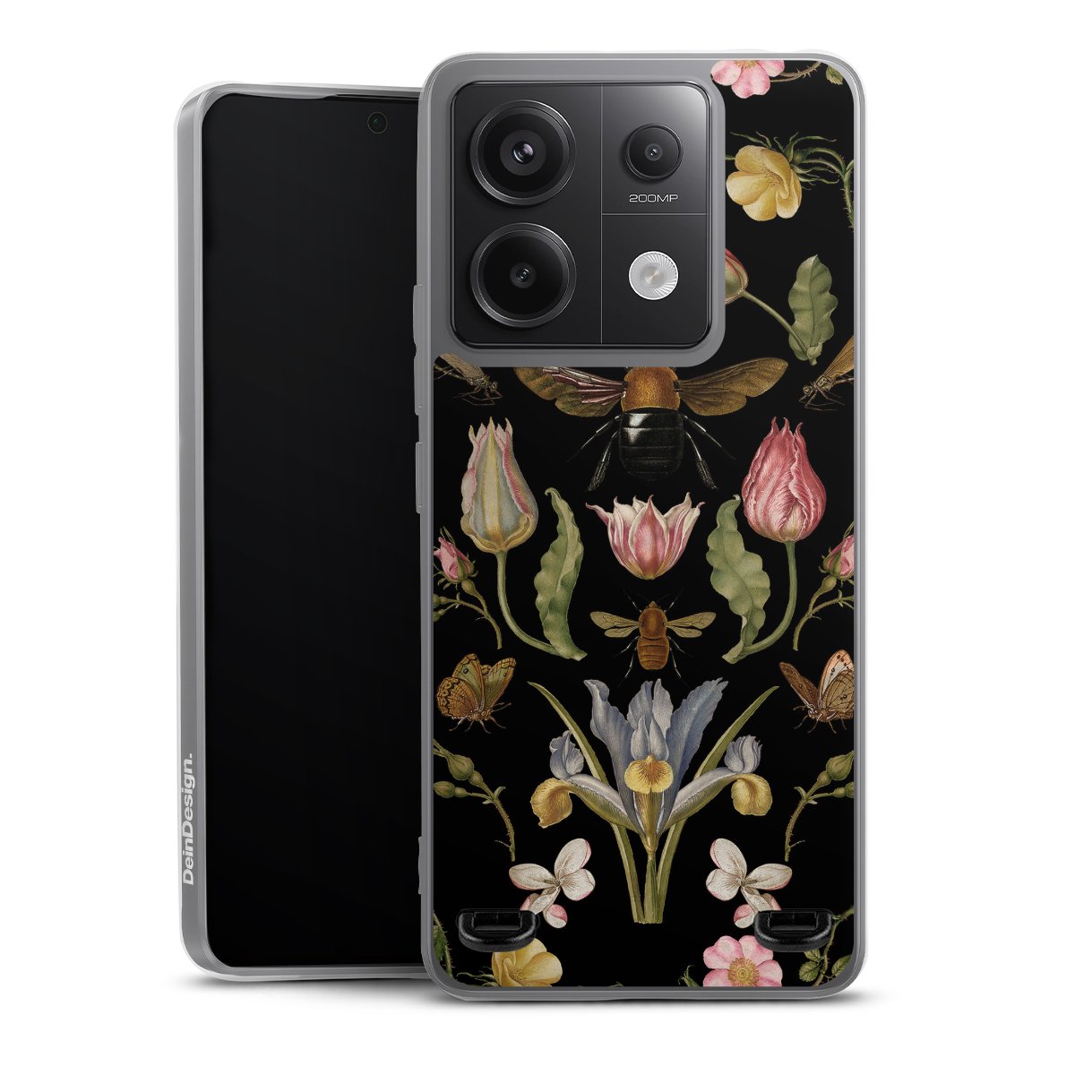 Wildblumen und Biene Schwarz