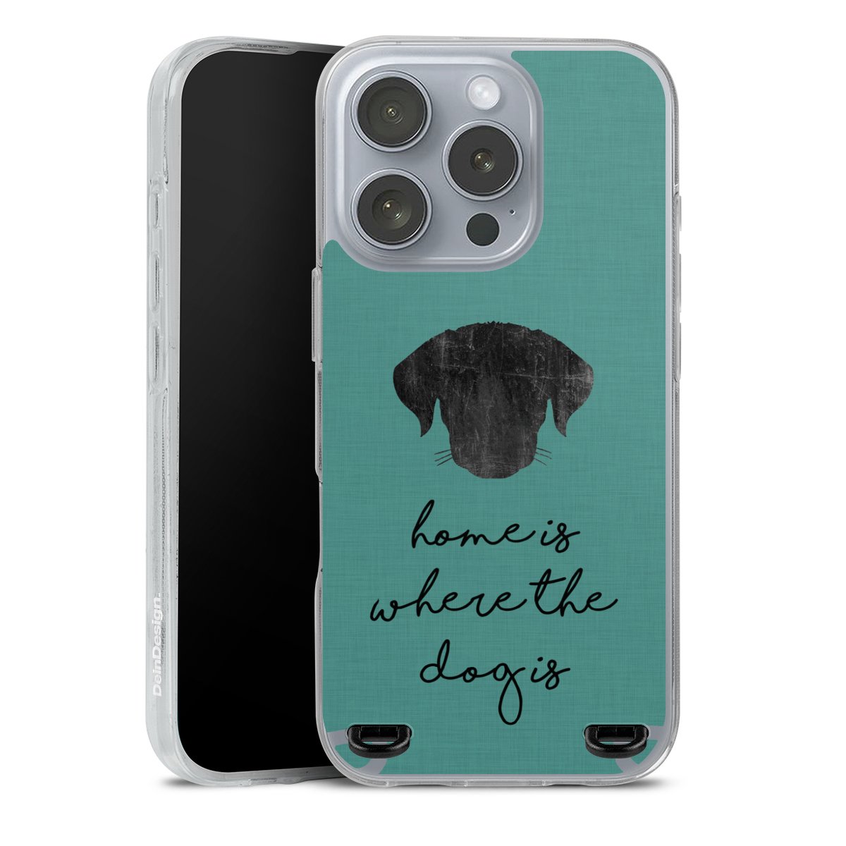 Home Is Where The Dog Is - Schwarz auf Türkis