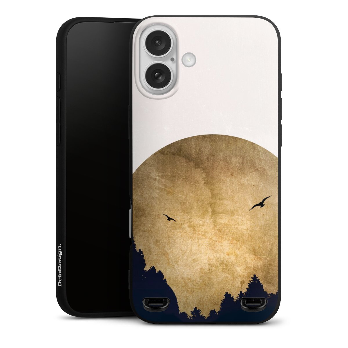 Deux oiseaux et la lune