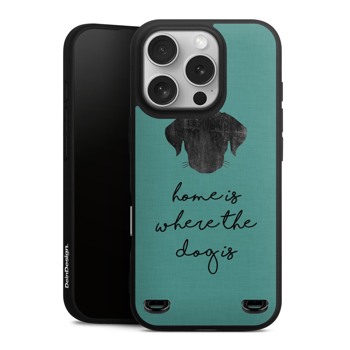 Home Is Where The Dog Is - Noir sur turquoise