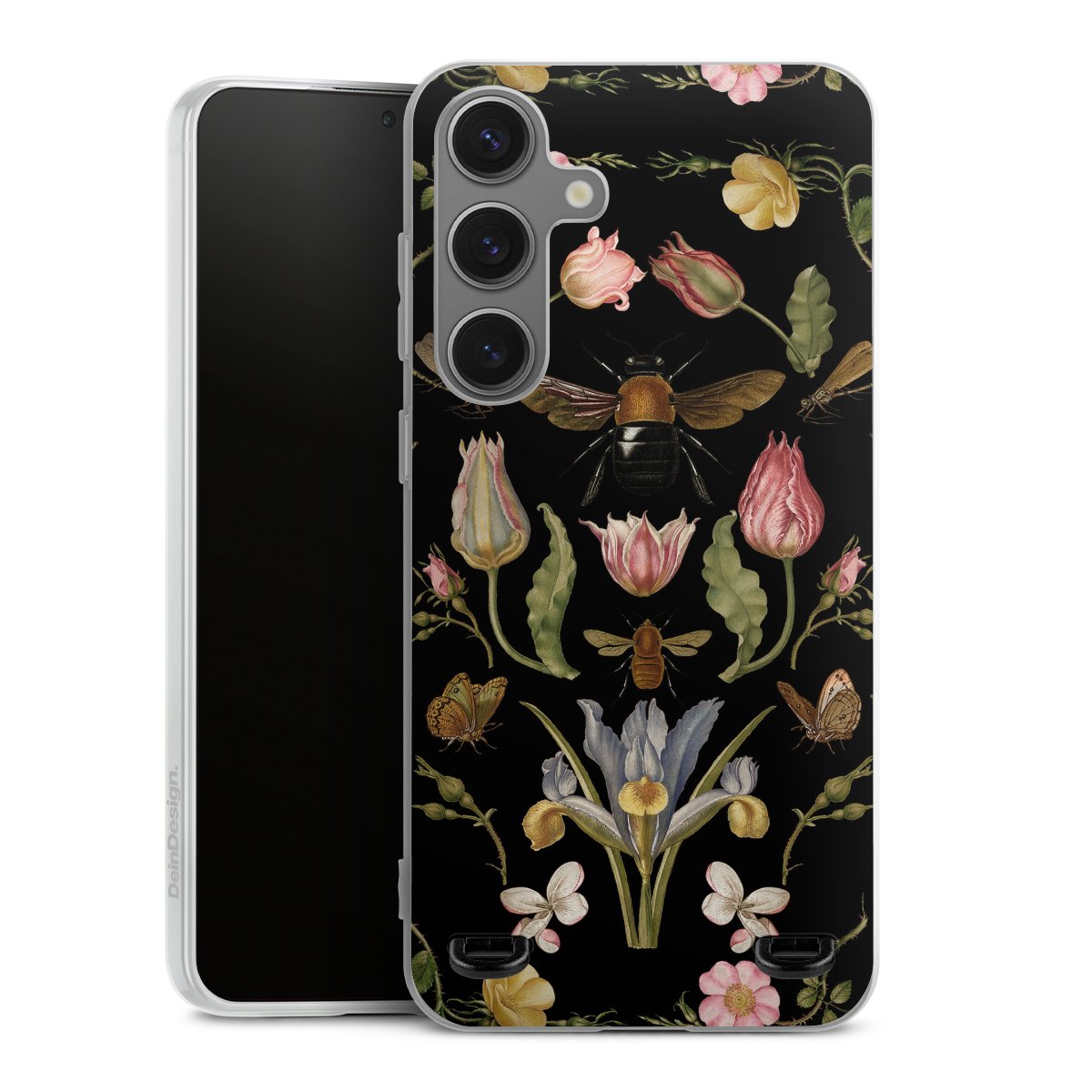 Wildblumen und Biene Schwarz