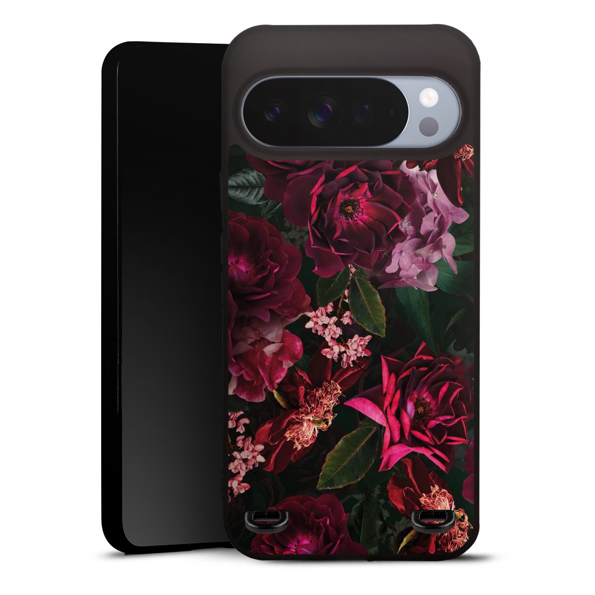 Donkerrode en roze bloemen