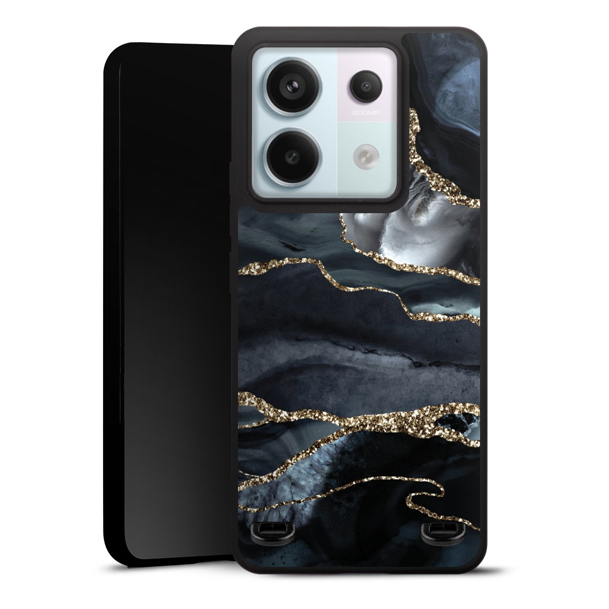 Aspetto glitter oro marmo scuro