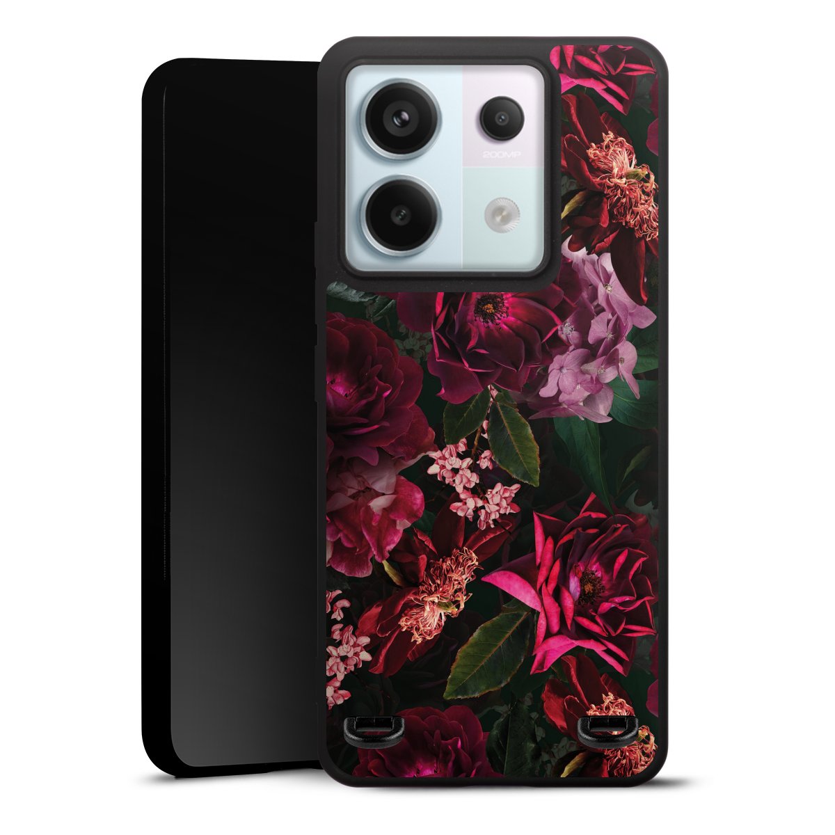 Dunkelrote und rosa Blüten