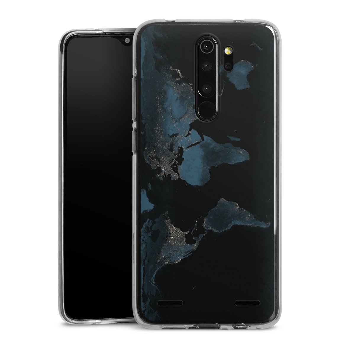 Mappa del mondo con luce notturna