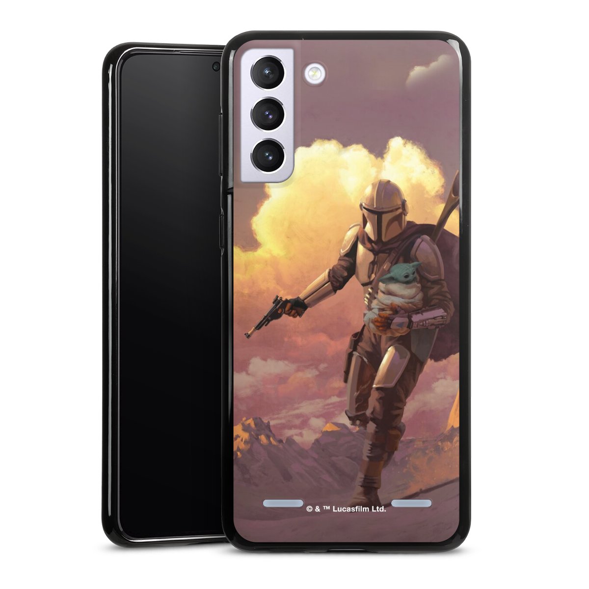 Les nuages ​​du coucher du soleil Mandalorien et Grogu