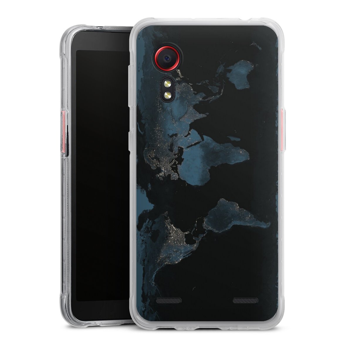 Mappa del mondo con luce notturna