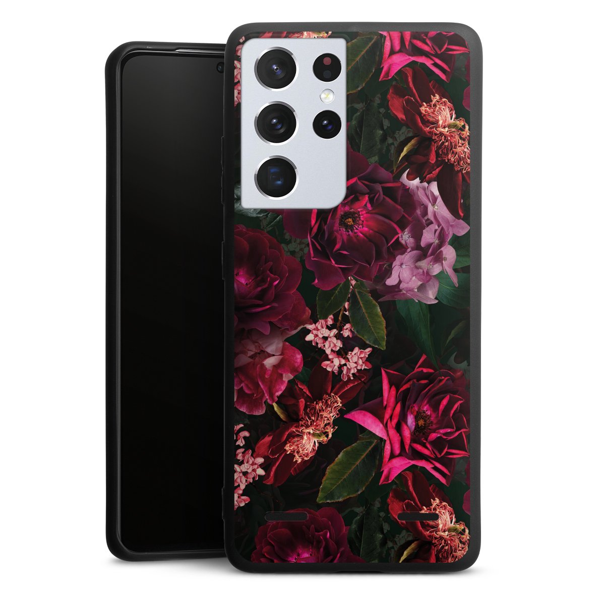 Donkerrode en roze bloemen