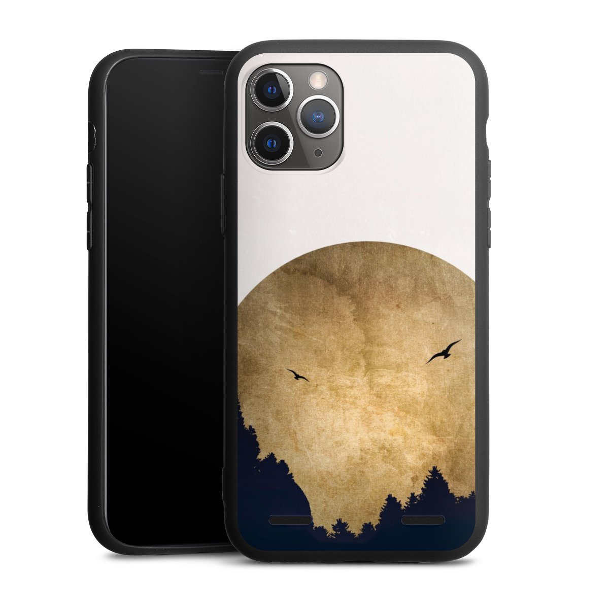 Deux oiseaux et la lune