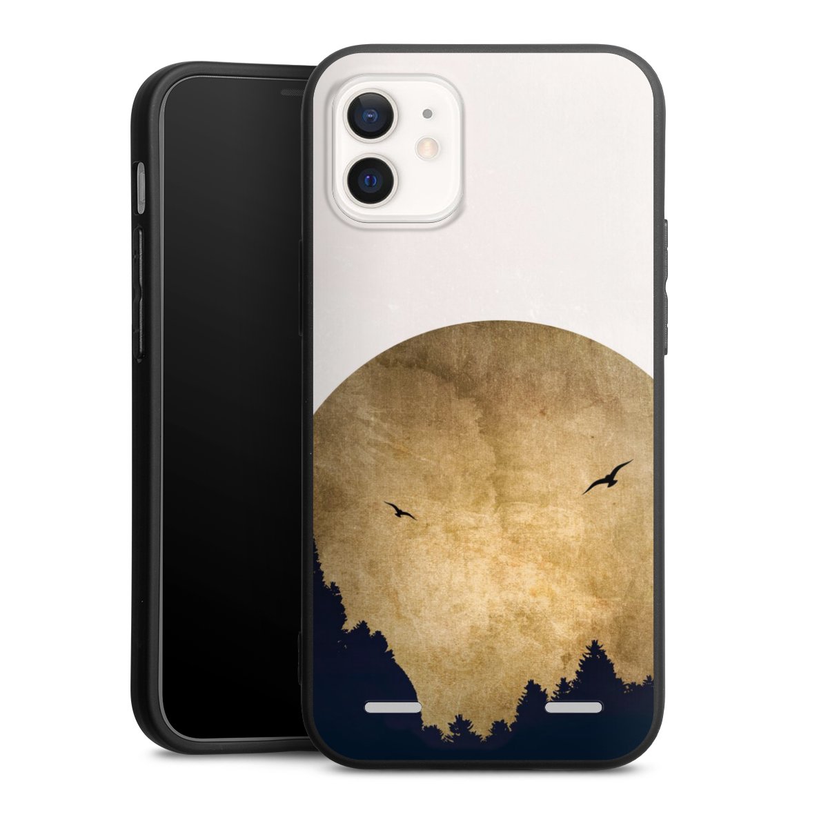 Deux oiseaux et la lune