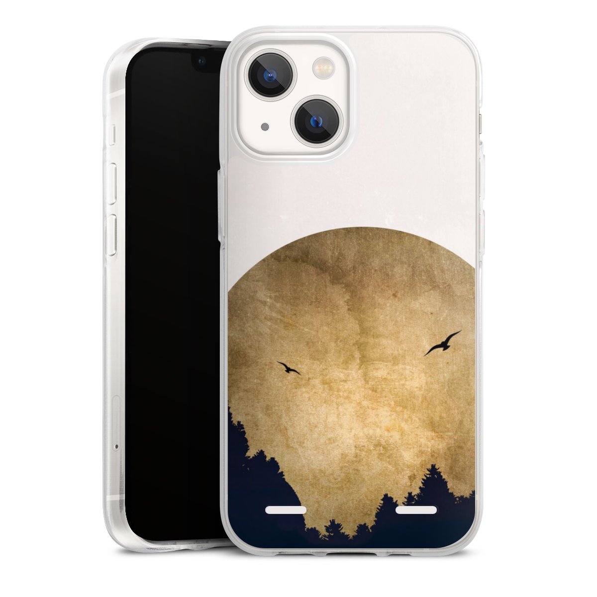 Twee vogels en de maan