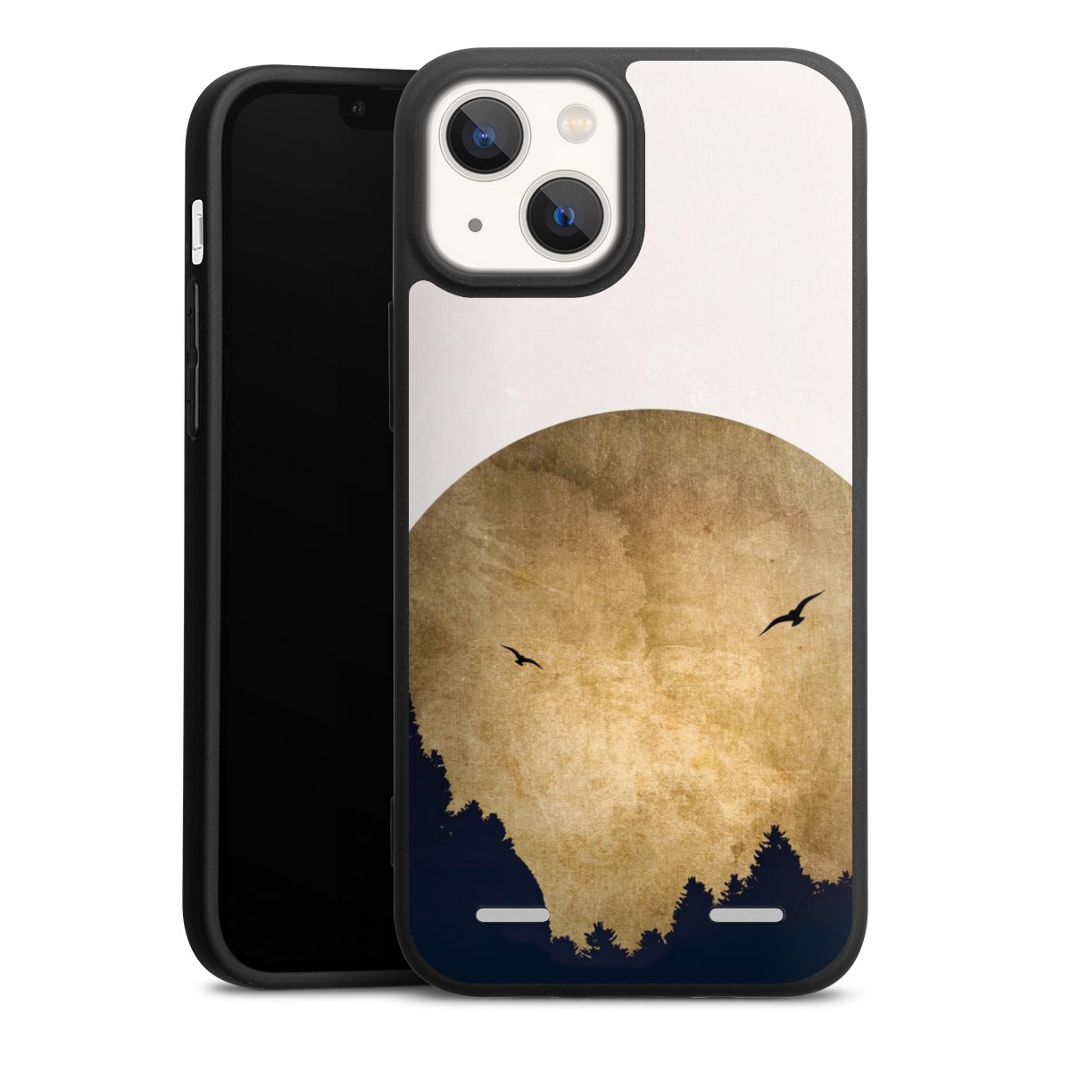 Twee vogels en de maan