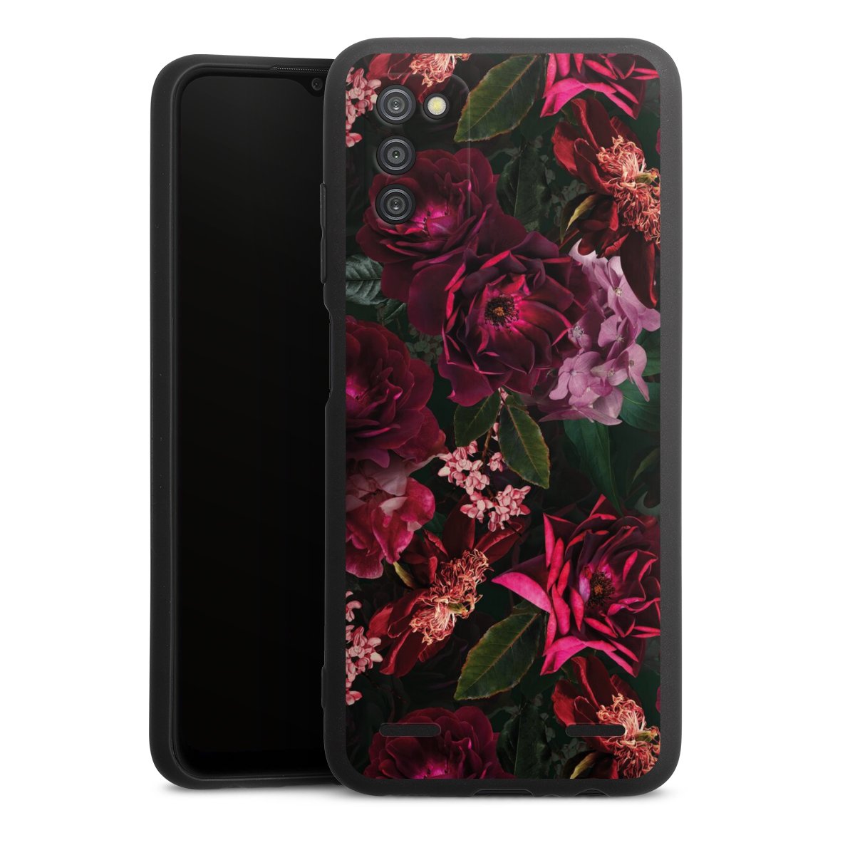 Donkerrode en roze bloemen