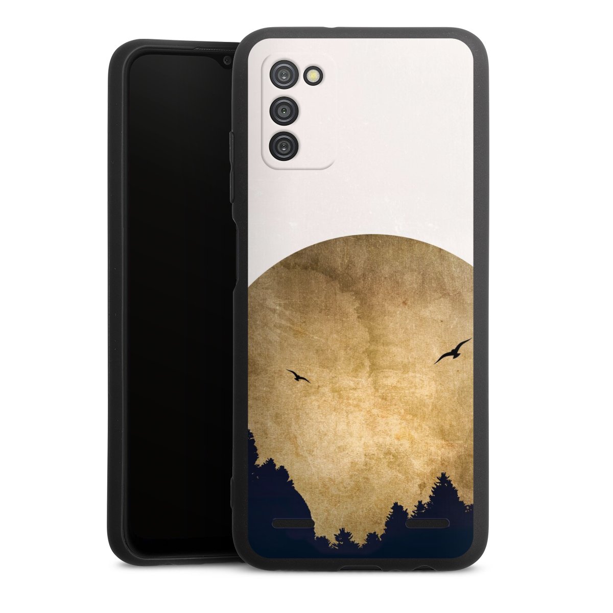 Deux oiseaux et la lune