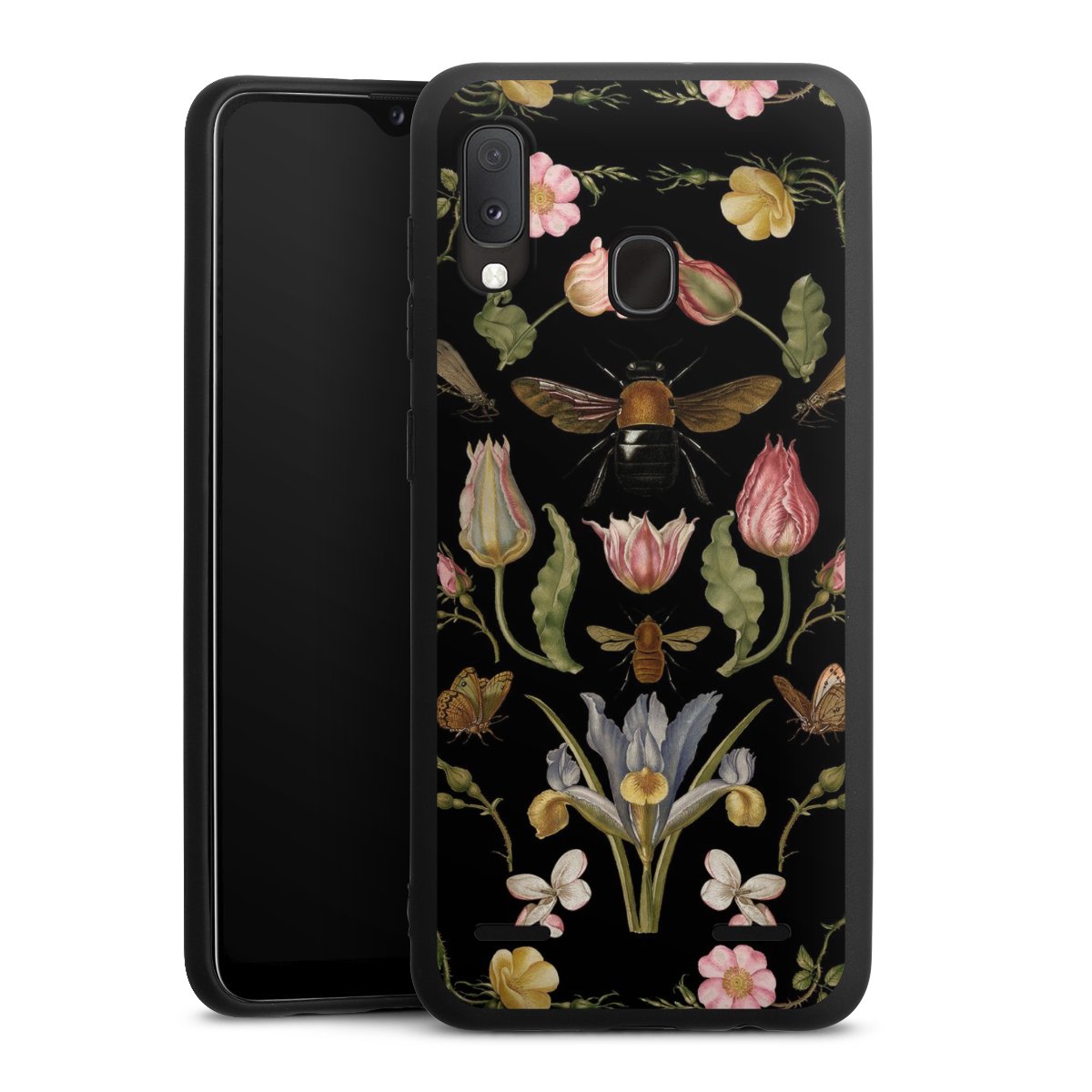 Wildblumen und Biene Schwarz