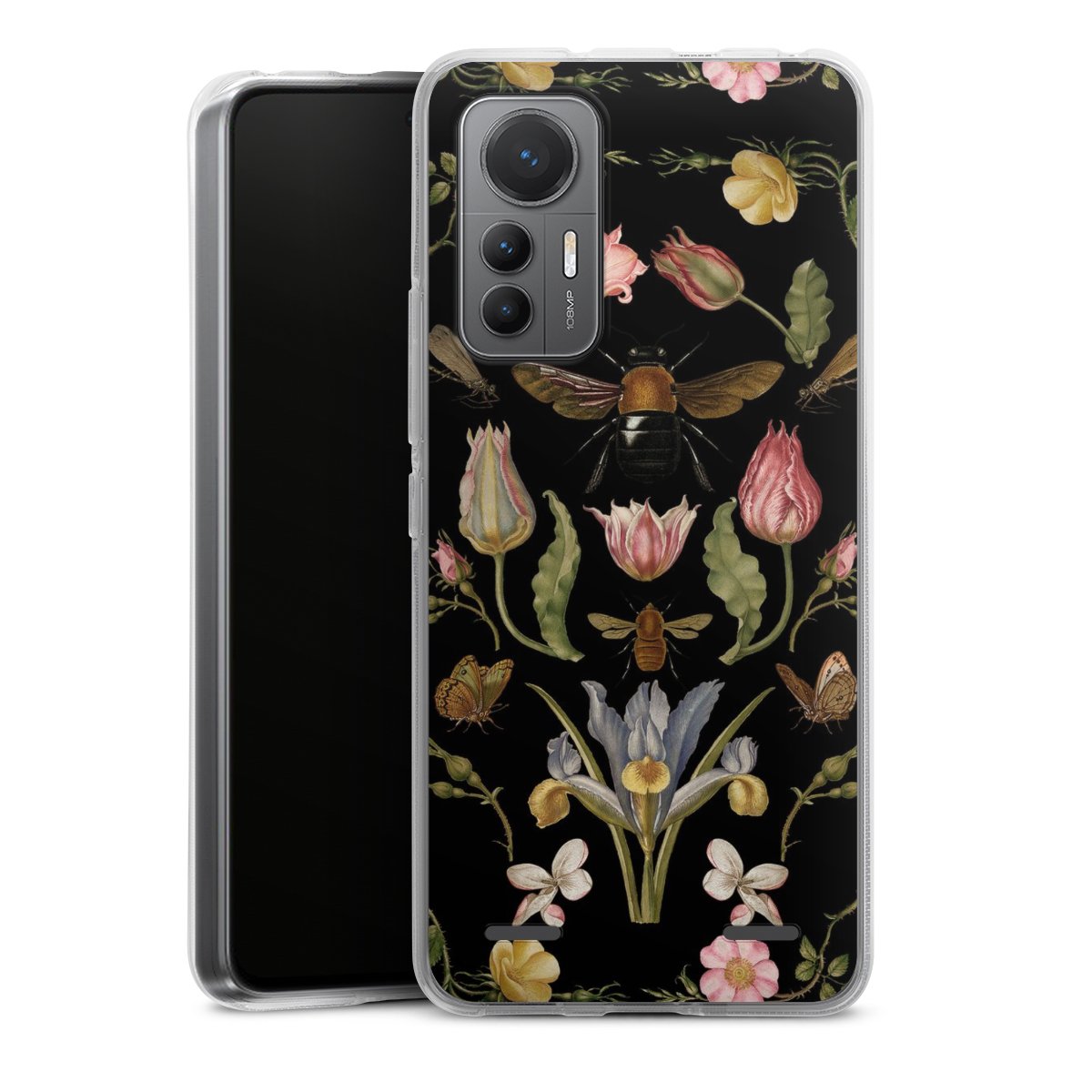 Wildblumen und Biene Schwarz