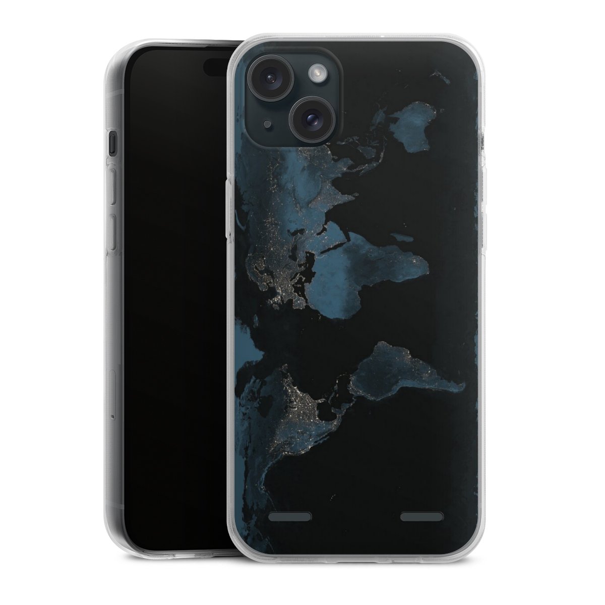 Mappa del mondo con luce notturna