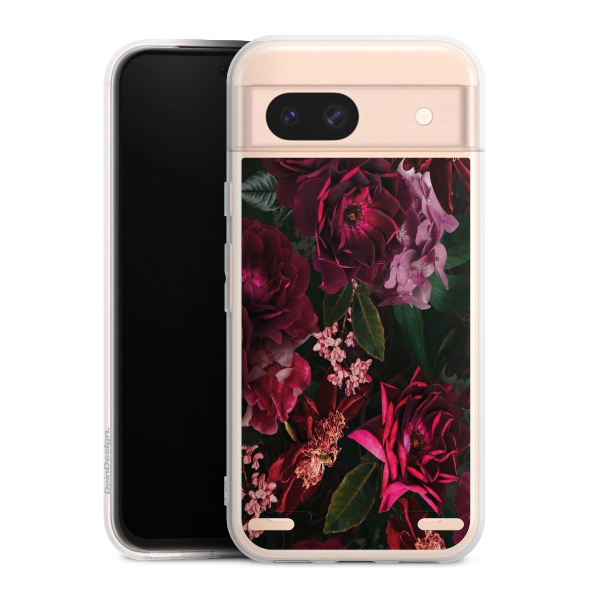 Fleurs rouge foncé et roses