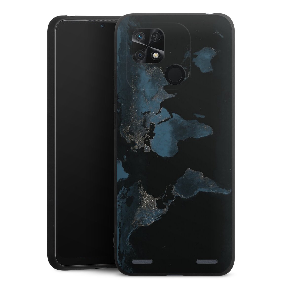 Mappa del mondo con luce notturna