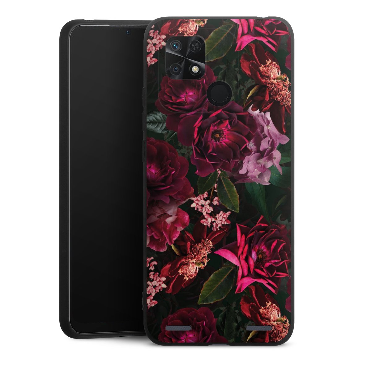 Dunkelrote und rosa Blüten