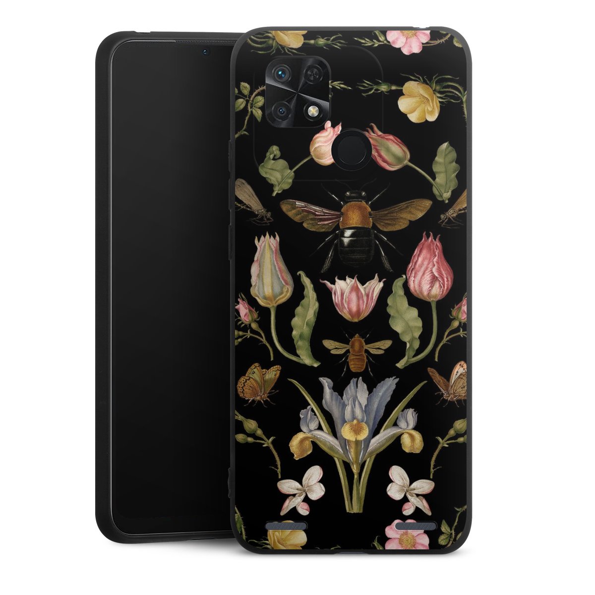 Wildblumen und Biene Schwarz