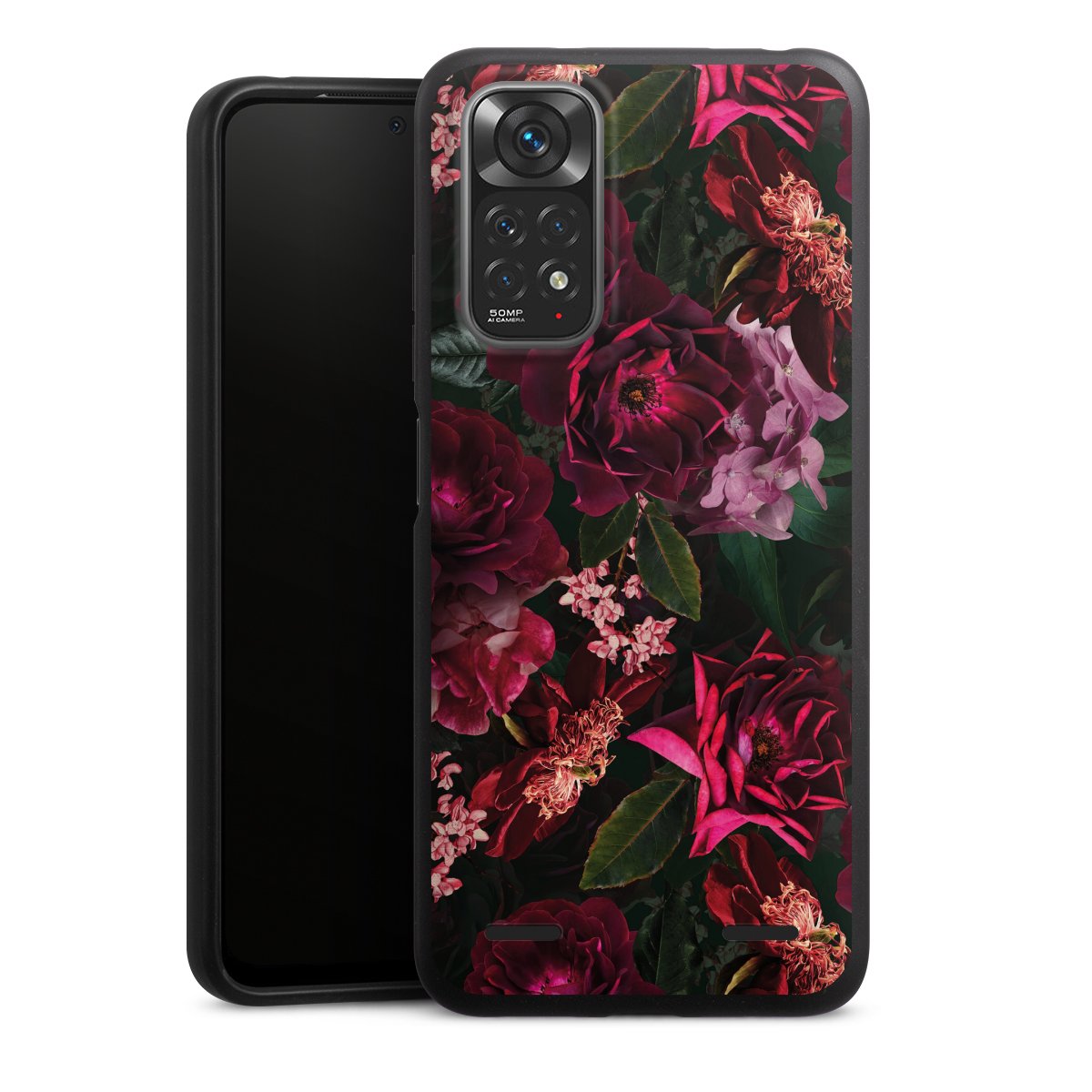 Dunkelrote und rosa Blüten