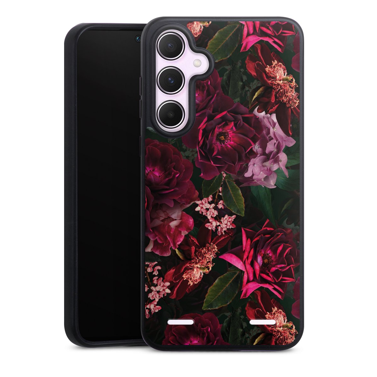Donkerrode en roze bloemen