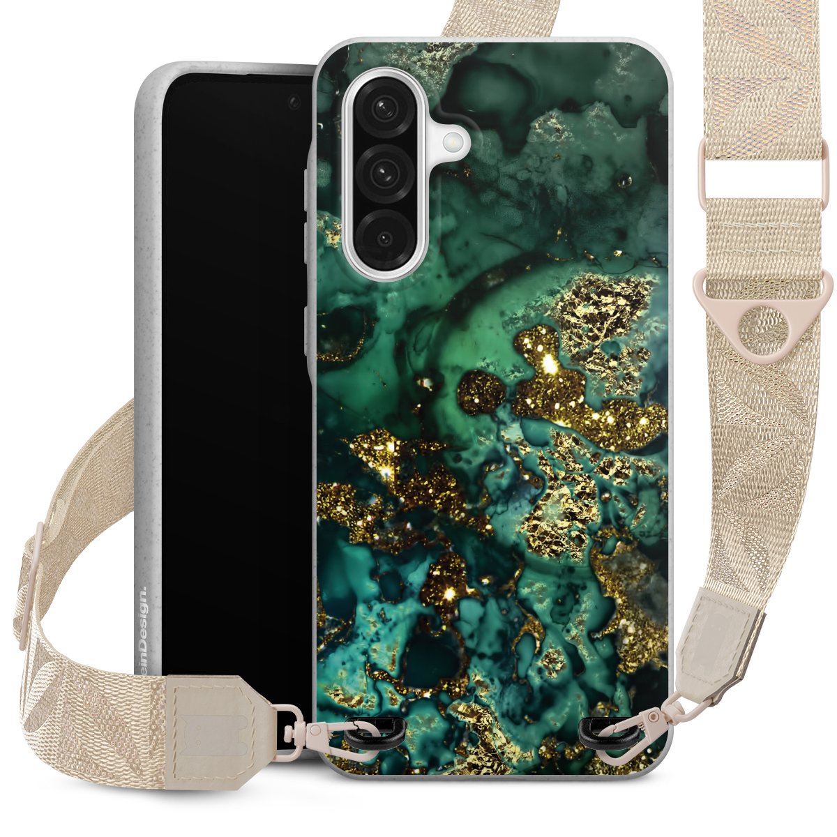 Aspetto marmorizzato ciano glitterato