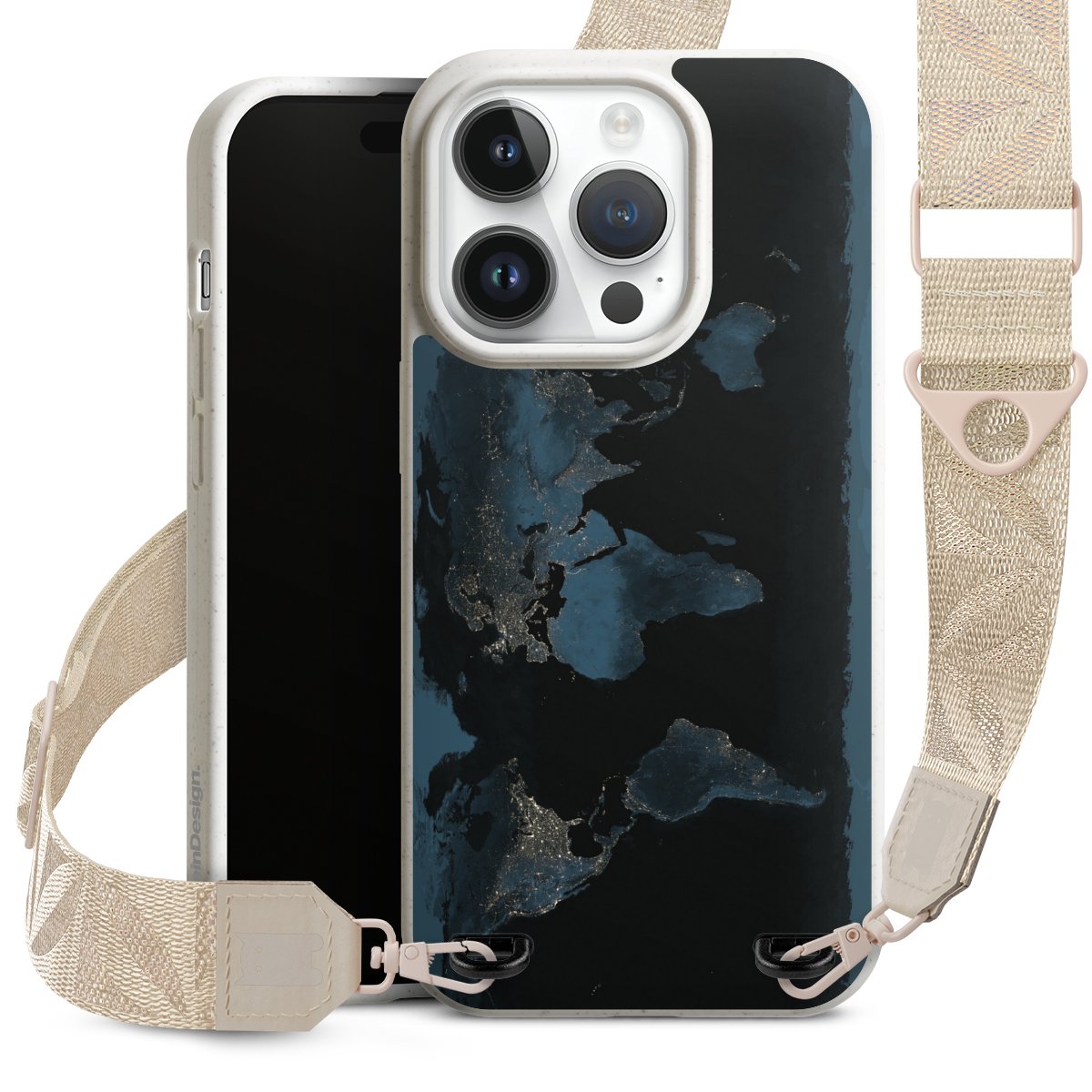 Mappa del mondo con luce notturna