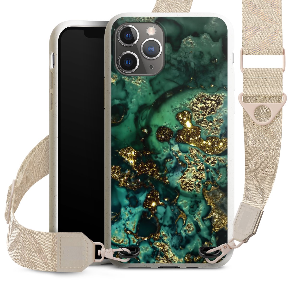 Aspetto marmorizzato ciano glitterato