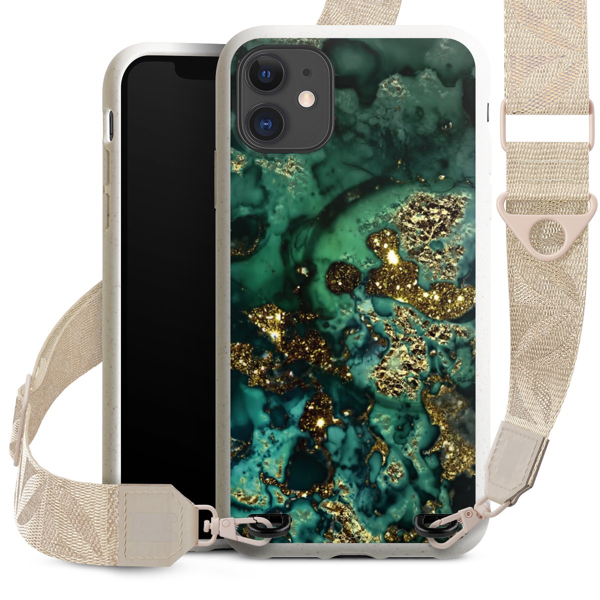 Aspetto marmorizzato ciano glitterato