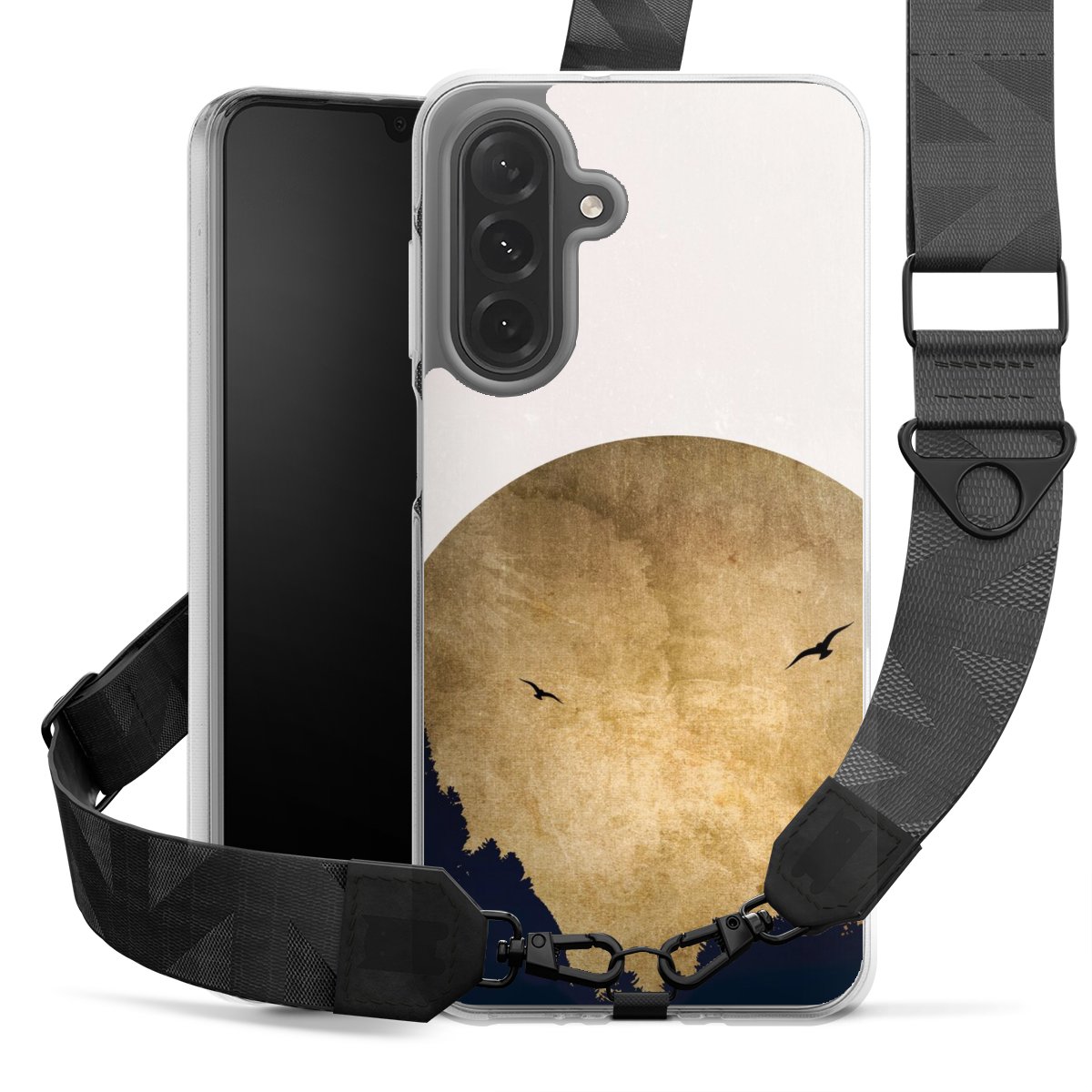 Deux oiseaux et la lune