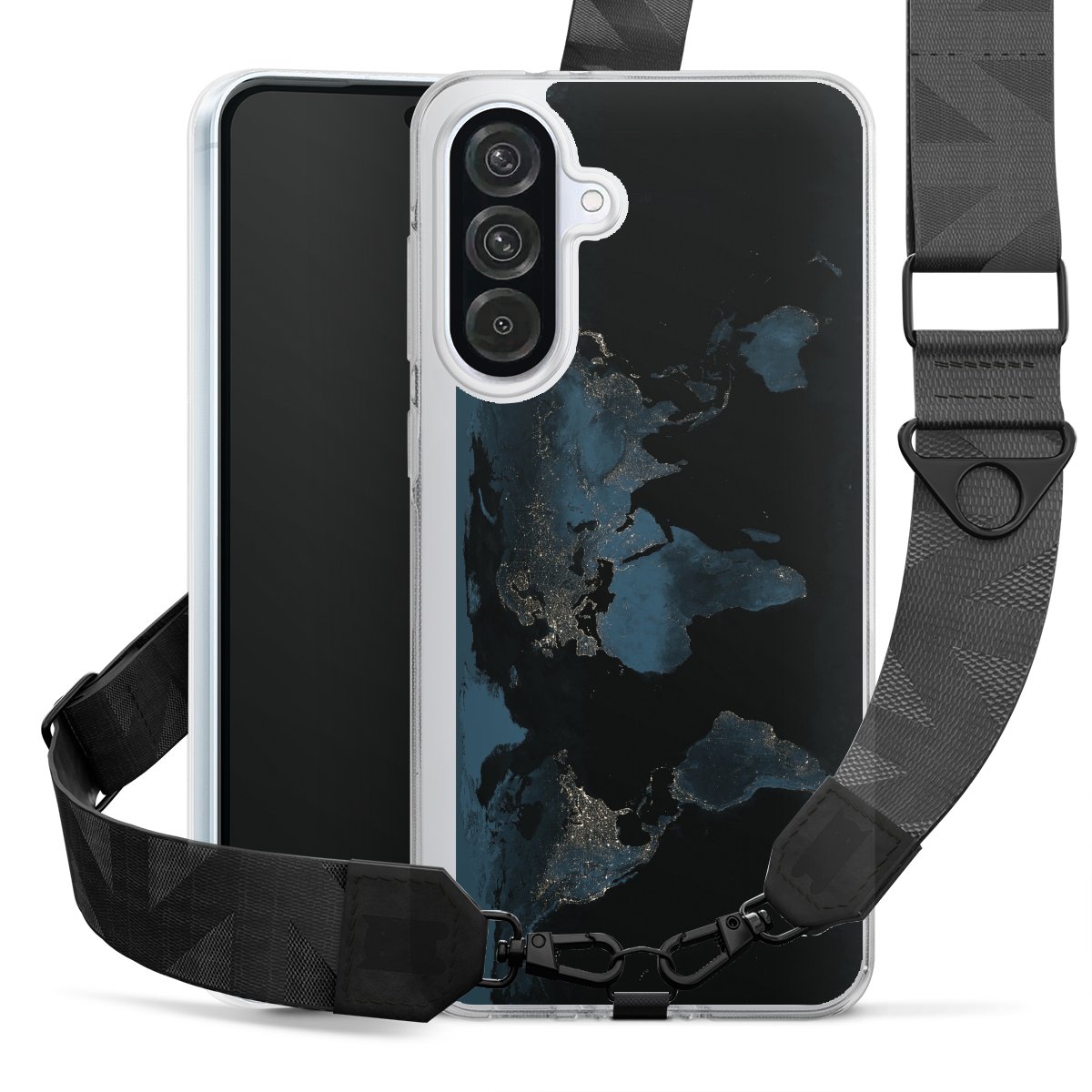 Mappa del mondo con luce notturna