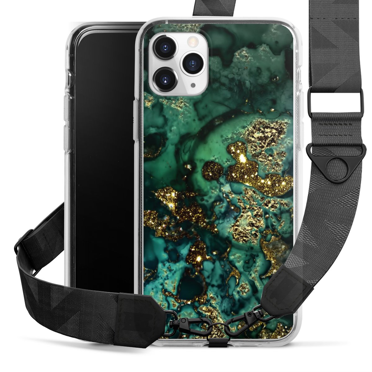 Aspetto marmorizzato ciano glitterato