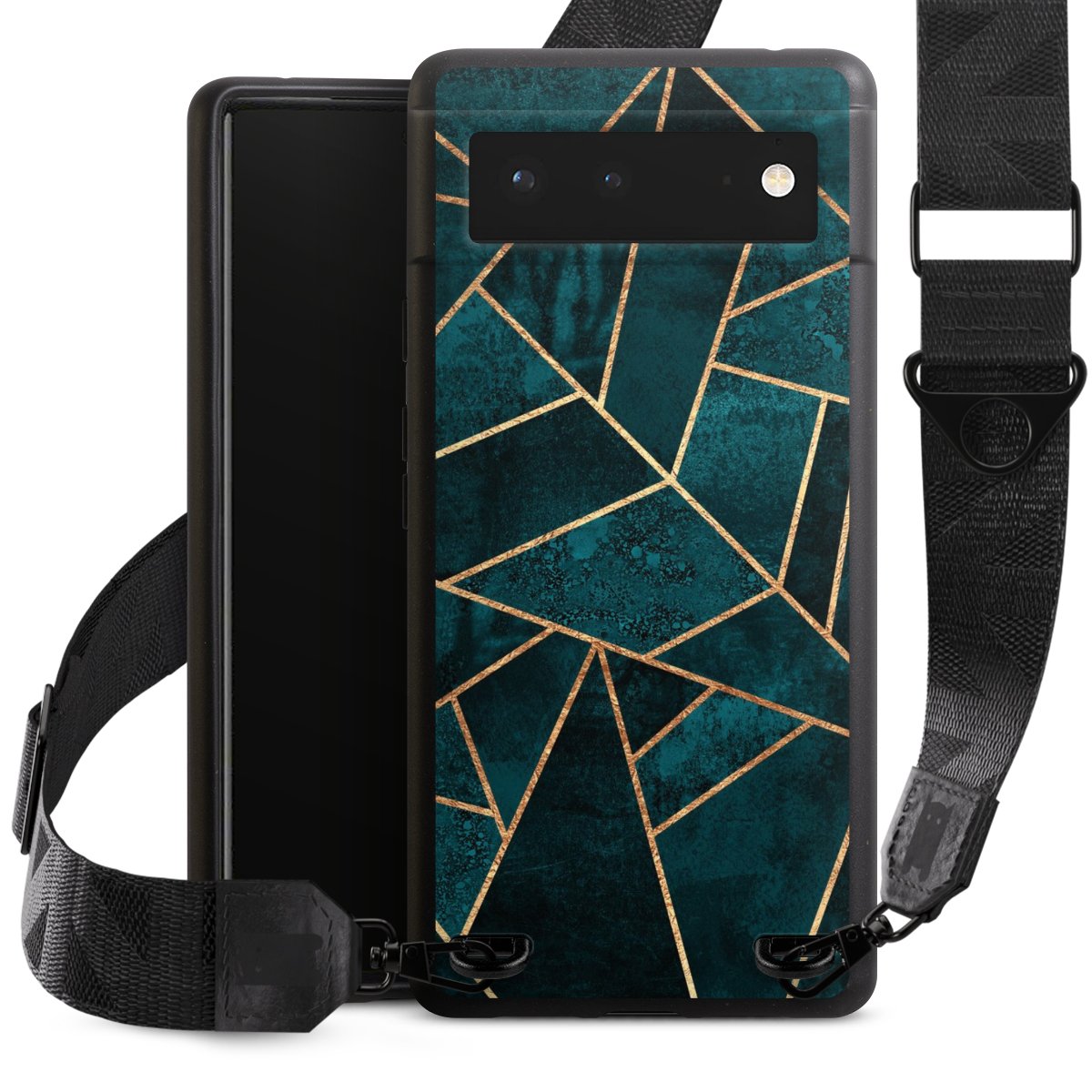 Imprimé or pierre sarcelle profond