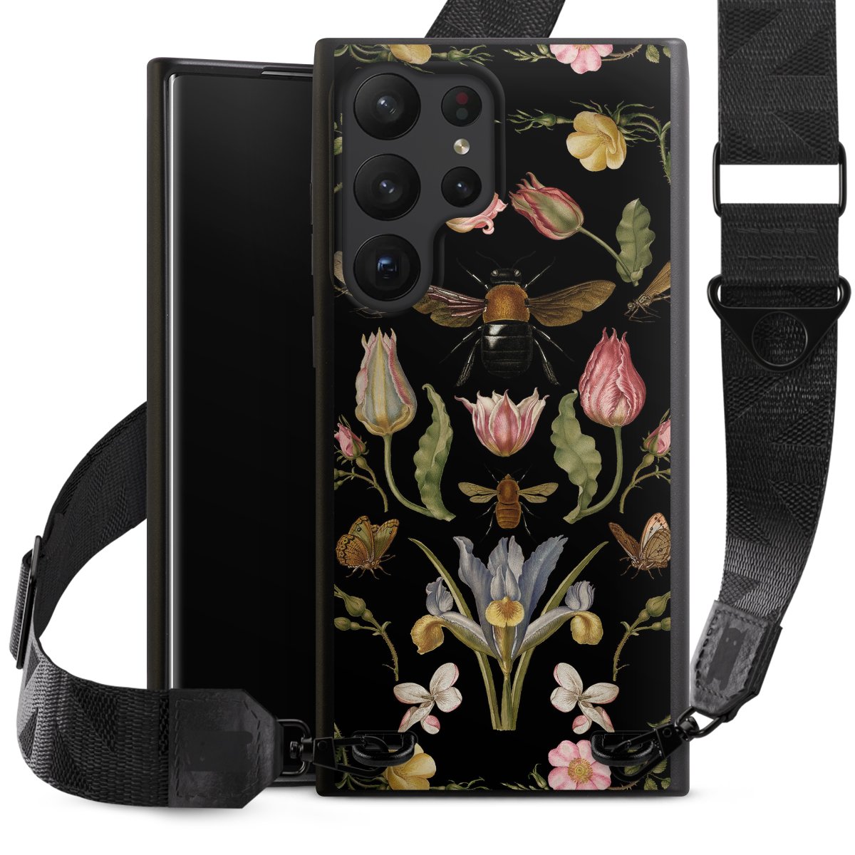 Wildblumen und Biene Schwarz