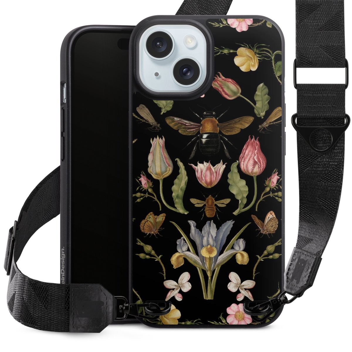 Wildblumen und Biene Schwarz