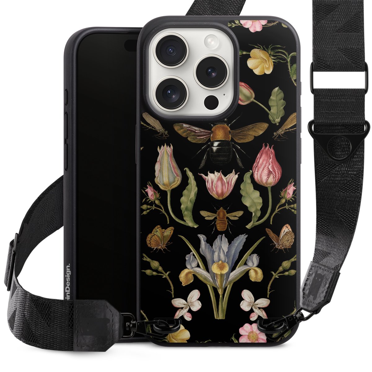 Wildblumen und Biene Schwarz