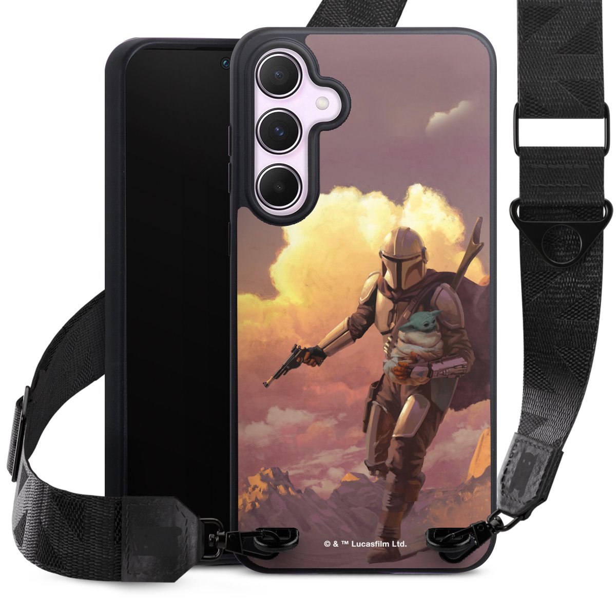 Der Mandalorianer und Grogu Sonnenguntergang Wolken