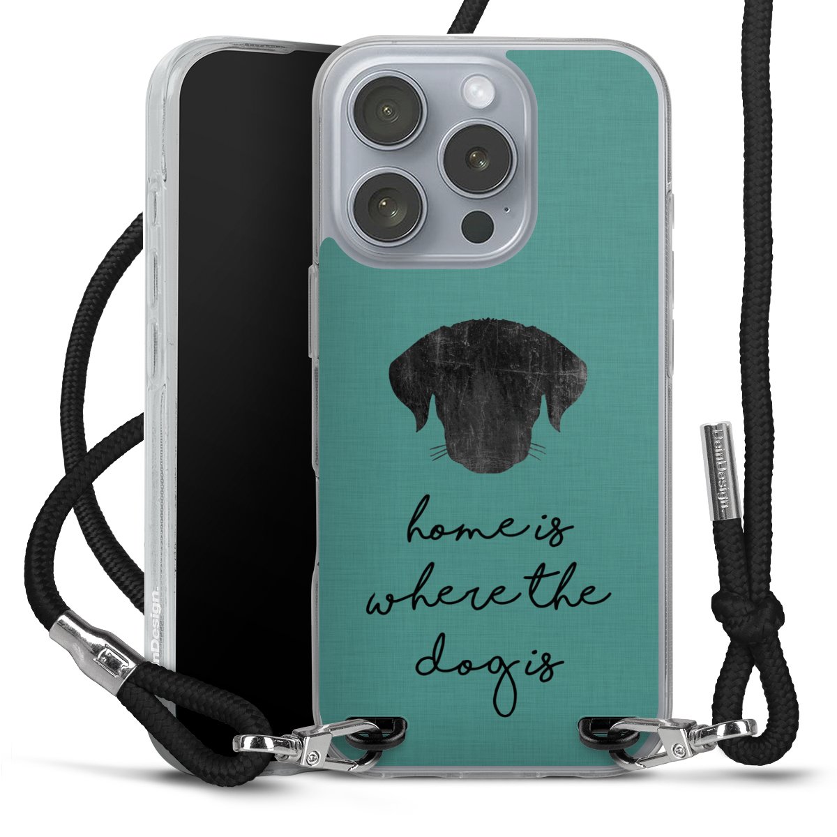 Home Is Where The Dog Is - Noir sur turquoise