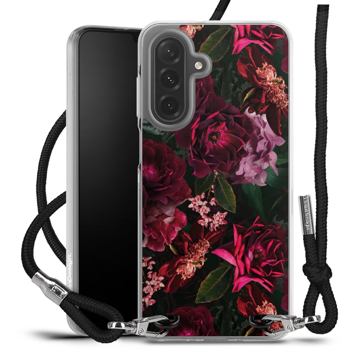 Dunkelrote und rosa Blüten