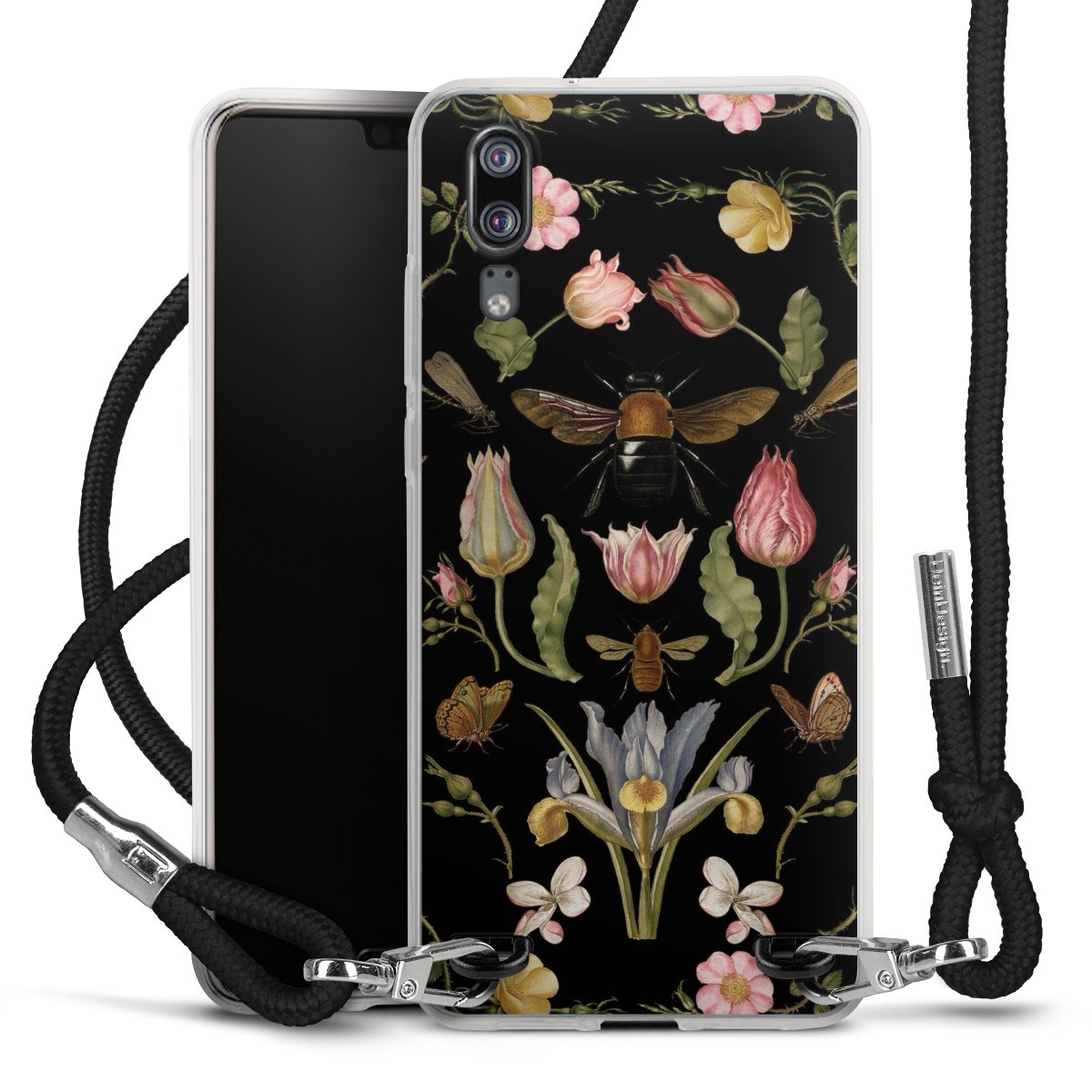 Wildblumen und Biene Schwarz